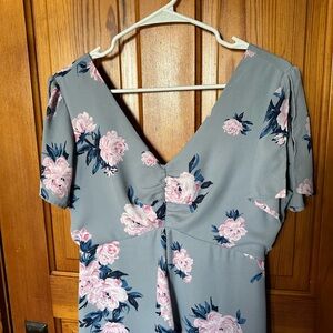Asymmetrical Floral Dress - Size M - Empire Waist